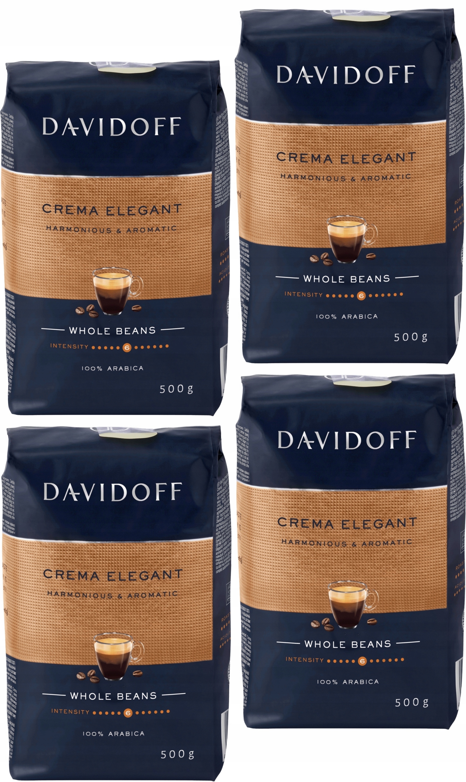 Levně Káva Davidoff Cafe Crema Elegantní Zrnková 4x 500g