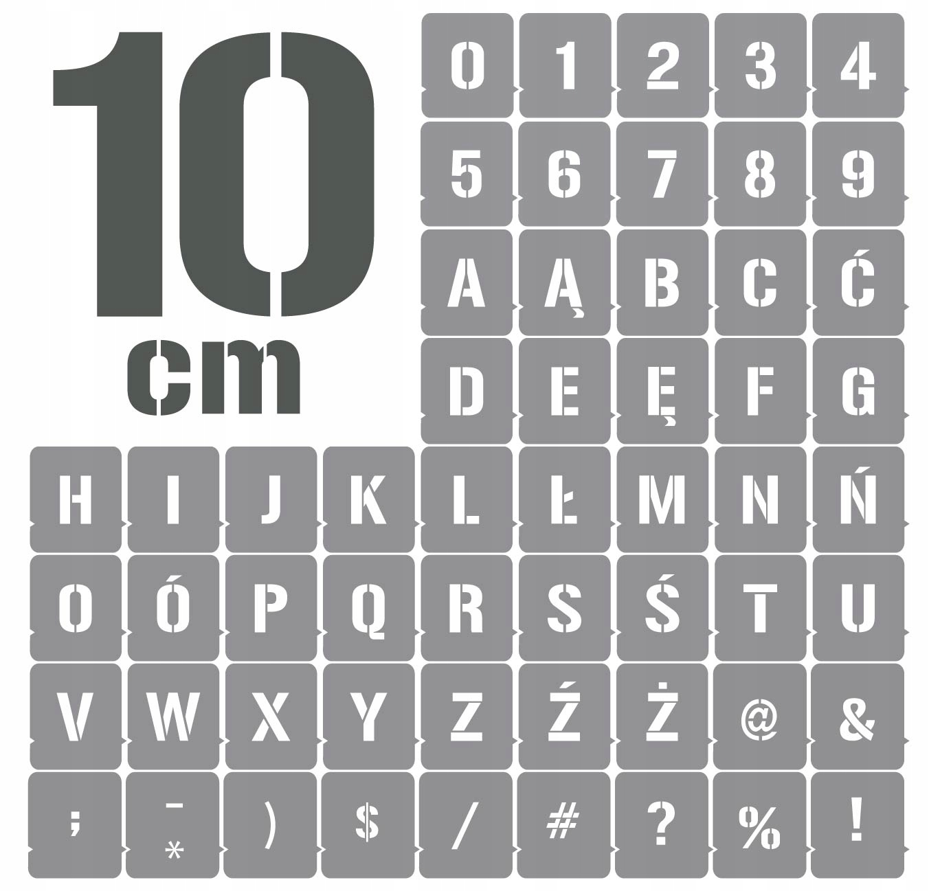 

Szablony zestaw Litery i Cyfry 10cm /malarskie/