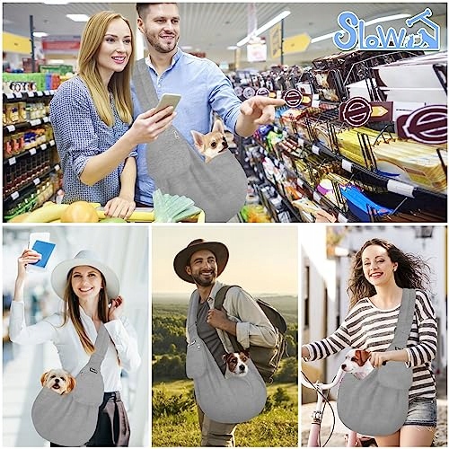 SLOWTON Torba Na Psa Z Regulowanym Paskiem Na Ramię Szara STYLOWA — miniatura 7