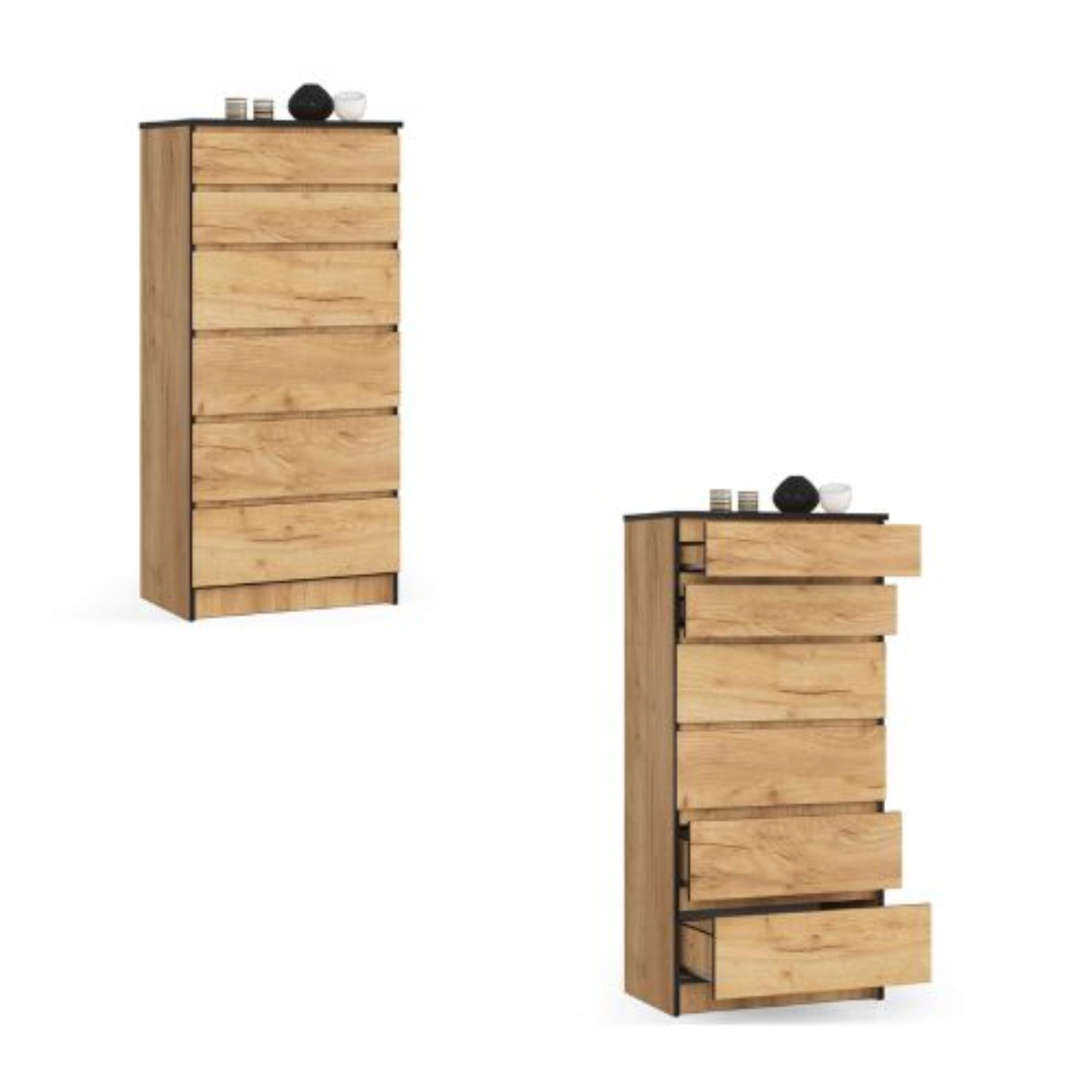 Komoda, skrinka K60 6 zásuviek, craft Akd