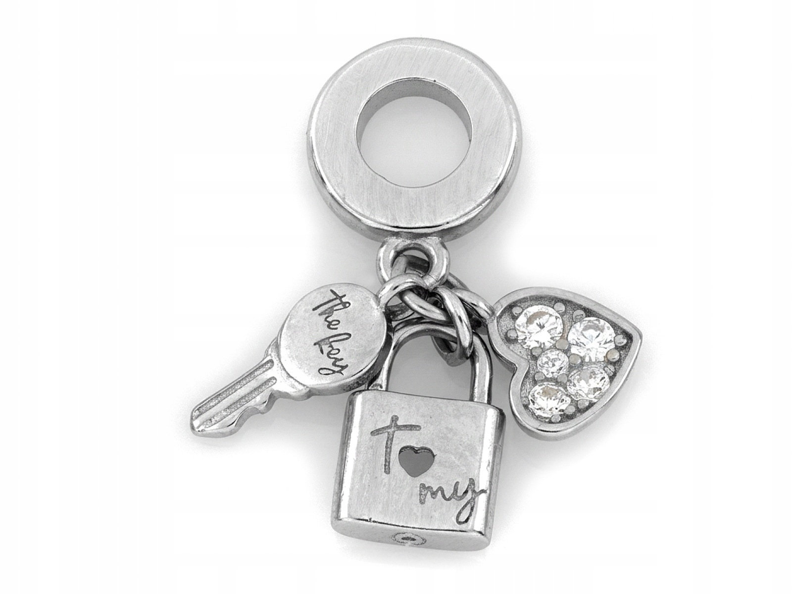 Stříbrný přívěsek 925 Klíč Zámek Srdce The key je mým srdcem jako dárek