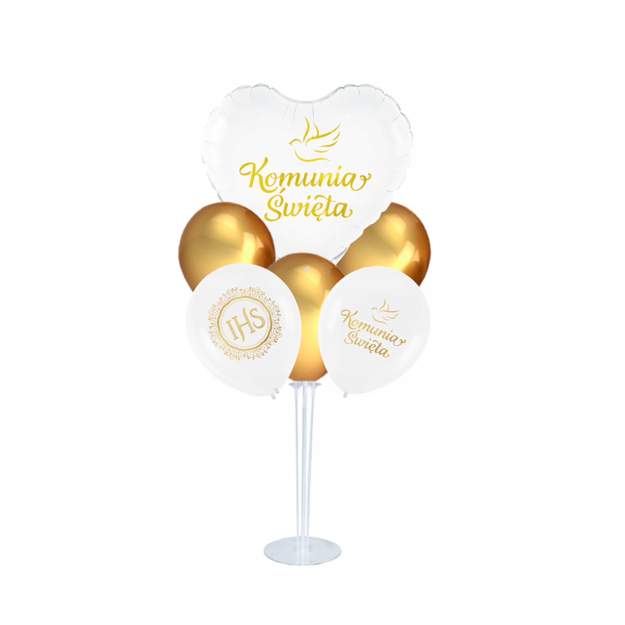 Komunia Święta Balony Dekoracja Zestaw z Stojakiem