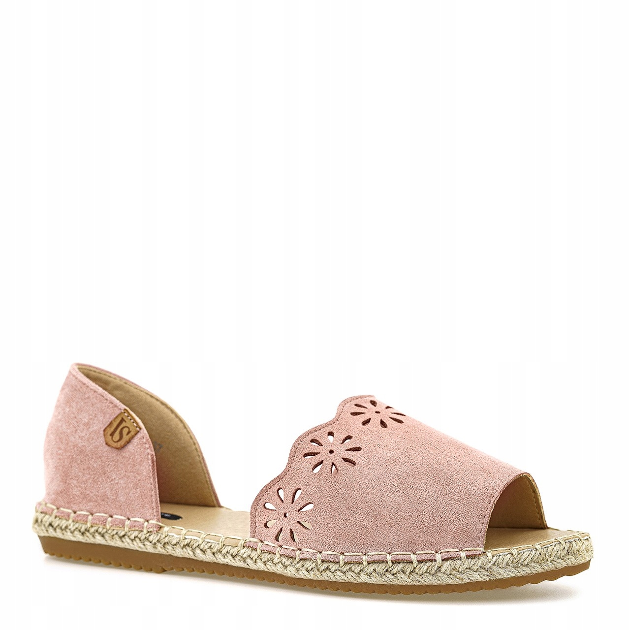 

Różowe zamszowe espadryle z otwartym noskiem 39