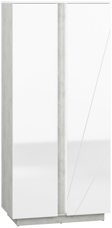 SZAFA DO SALONU SYPIALNI BIAŁA Z LED LUMENS 01