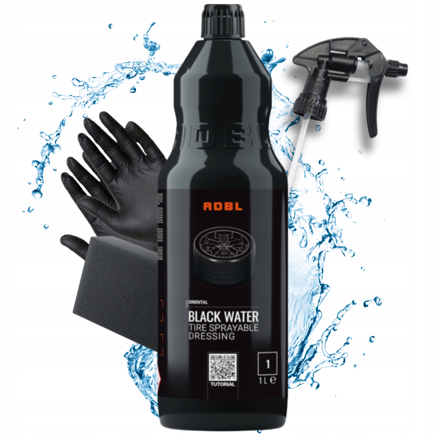 Adbl Black Water 1L Dressing Czernidło Do Opon Gumy Zestaw