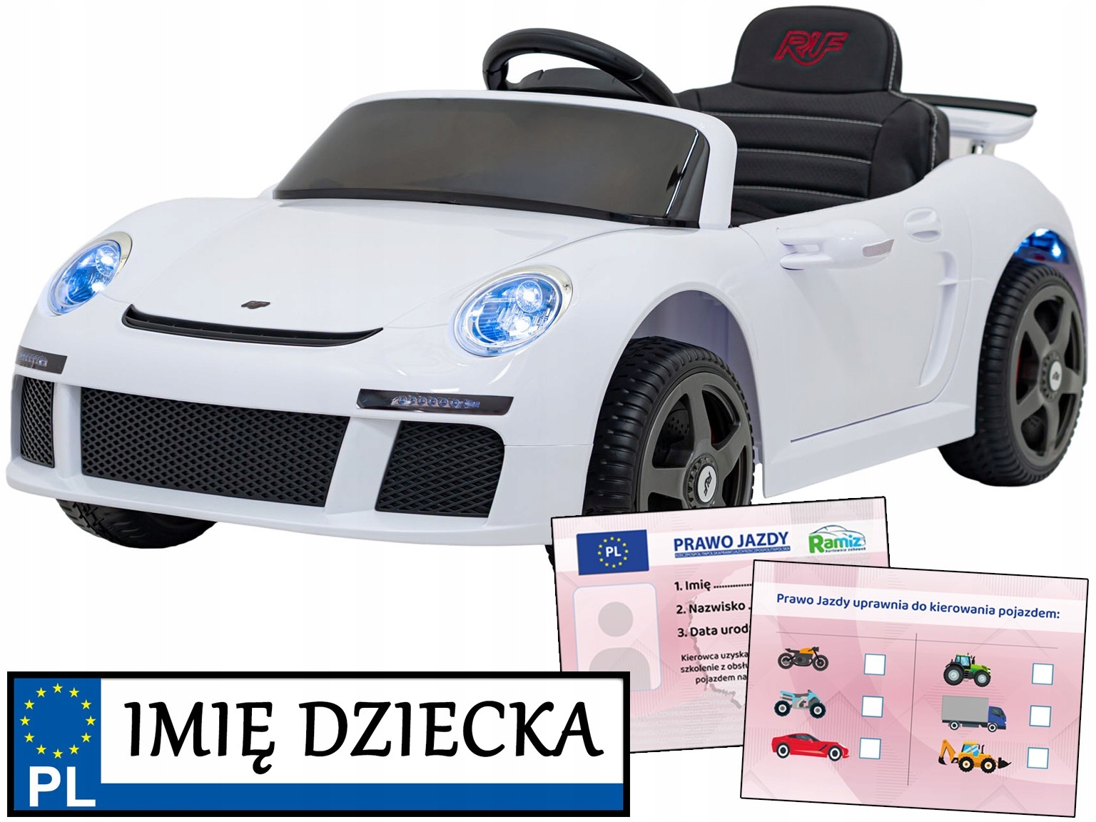 samochodzik na akumulator Ruf CTR3 autko elektryczne na roczek