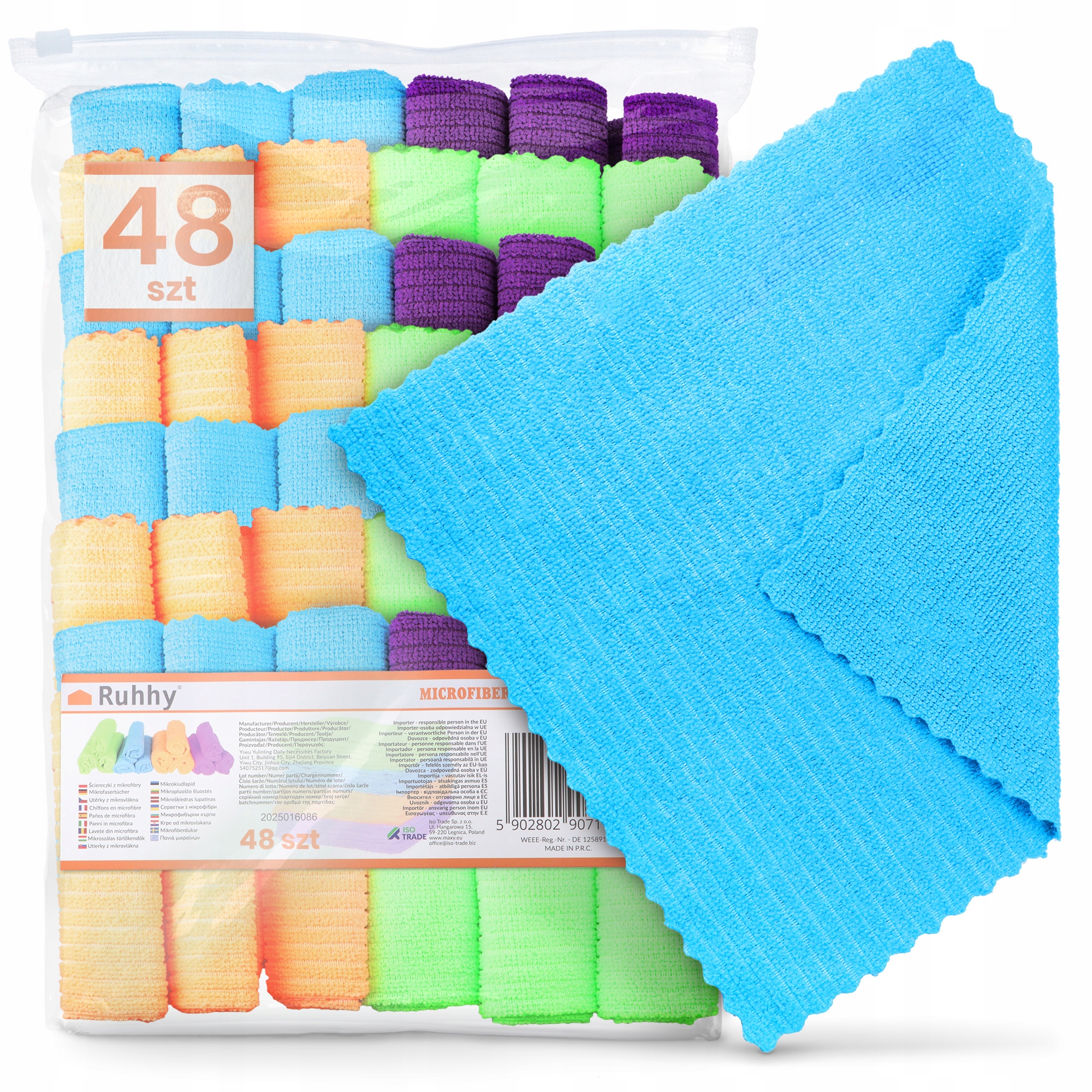 Levně 48 x Utěrka Z Mikrovlákna Kuchyňská Měkká Na Úklid Prachu Oki Rj