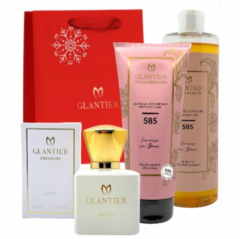 Glantier Sada 3_1 pro ni 585: Parfém Premium_Olej_Balsam_Taška