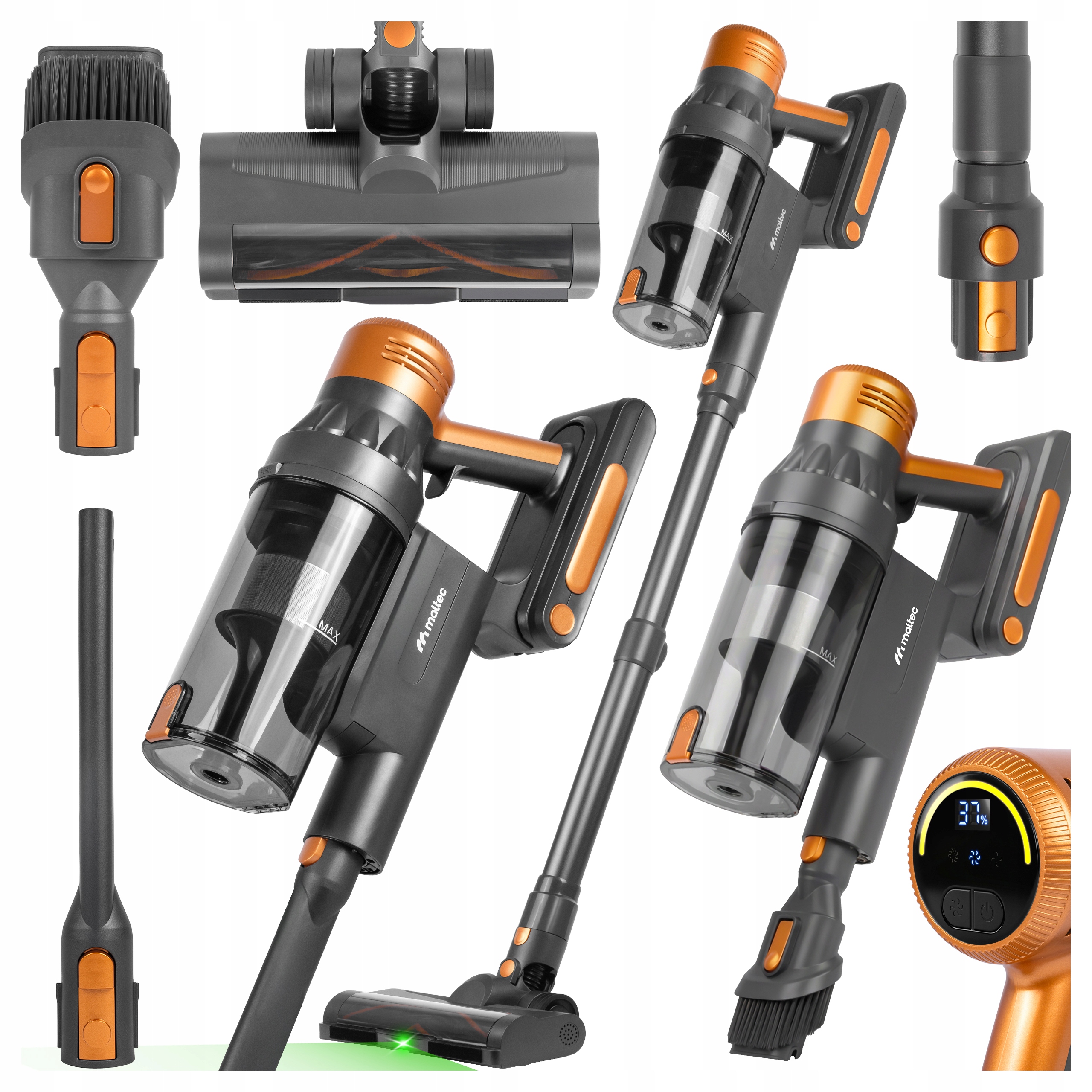 Odkurzacz Bezprzewodowy Pionowy Bezworkowy Elektroszczotka Led 3W1 500W