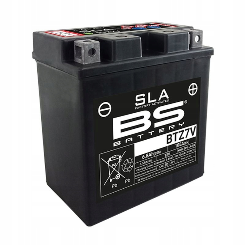Bs Batéria BTZ7V (fa) (YTZ7V) 12V 6,5AH 113X70X121 Bezúdržbový Zaplavený