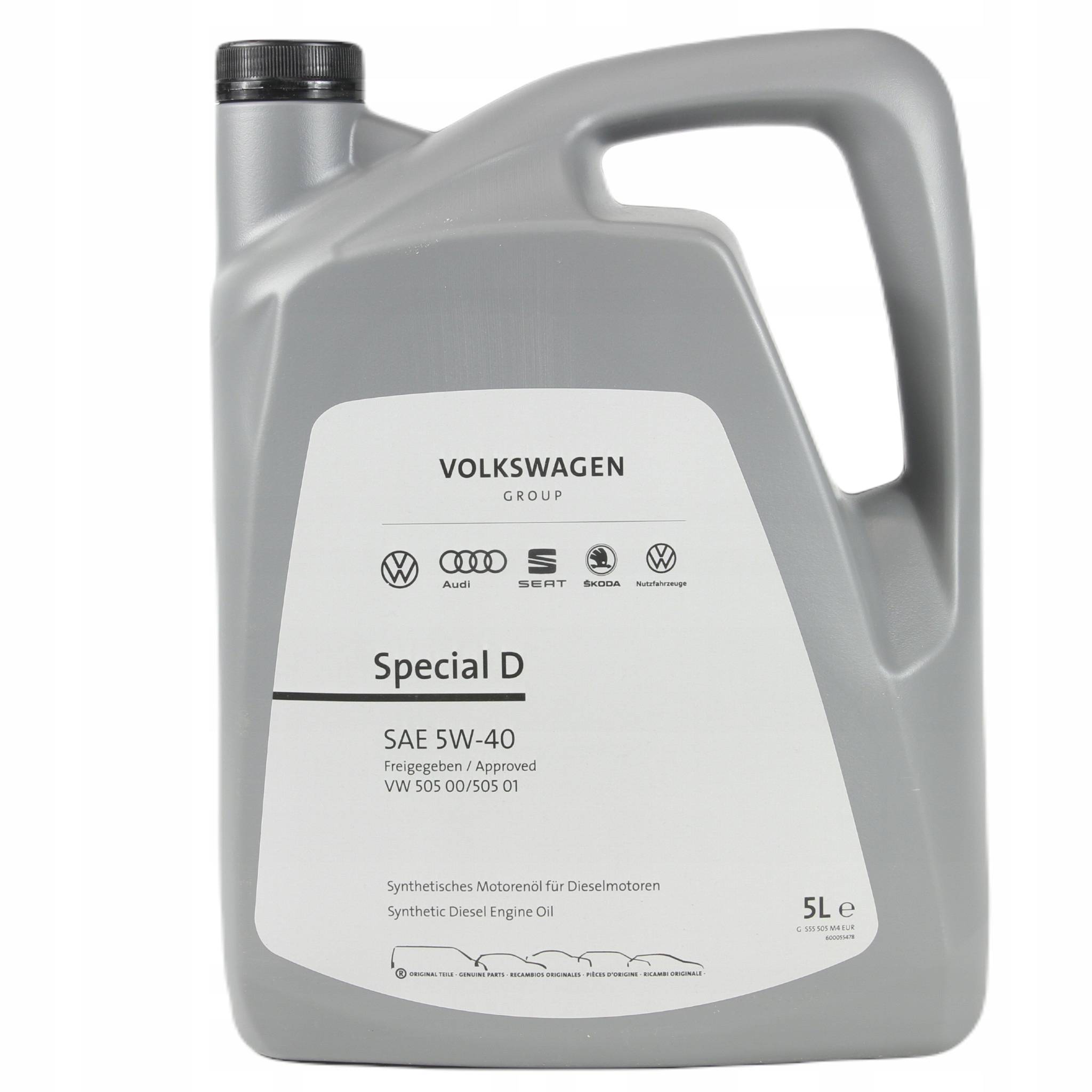 Originálny olej Vw Special D 5W40 505.00/505.01 5L