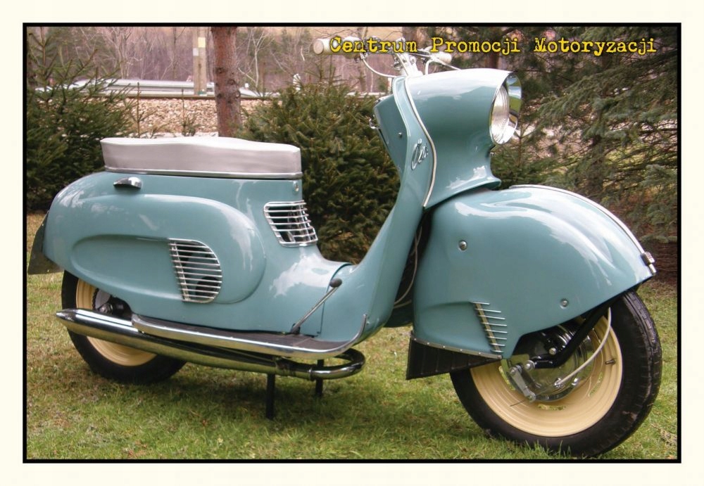 Skuter Motocykl Osa M52 - Pocztówka Polska Motoryzacja PRL Klasyk Latarka