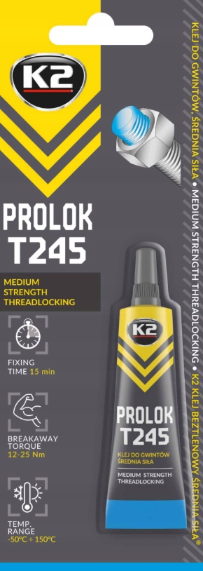 Klej niebieski do giwntów K2 Prolok T245 Medium 6 ml
