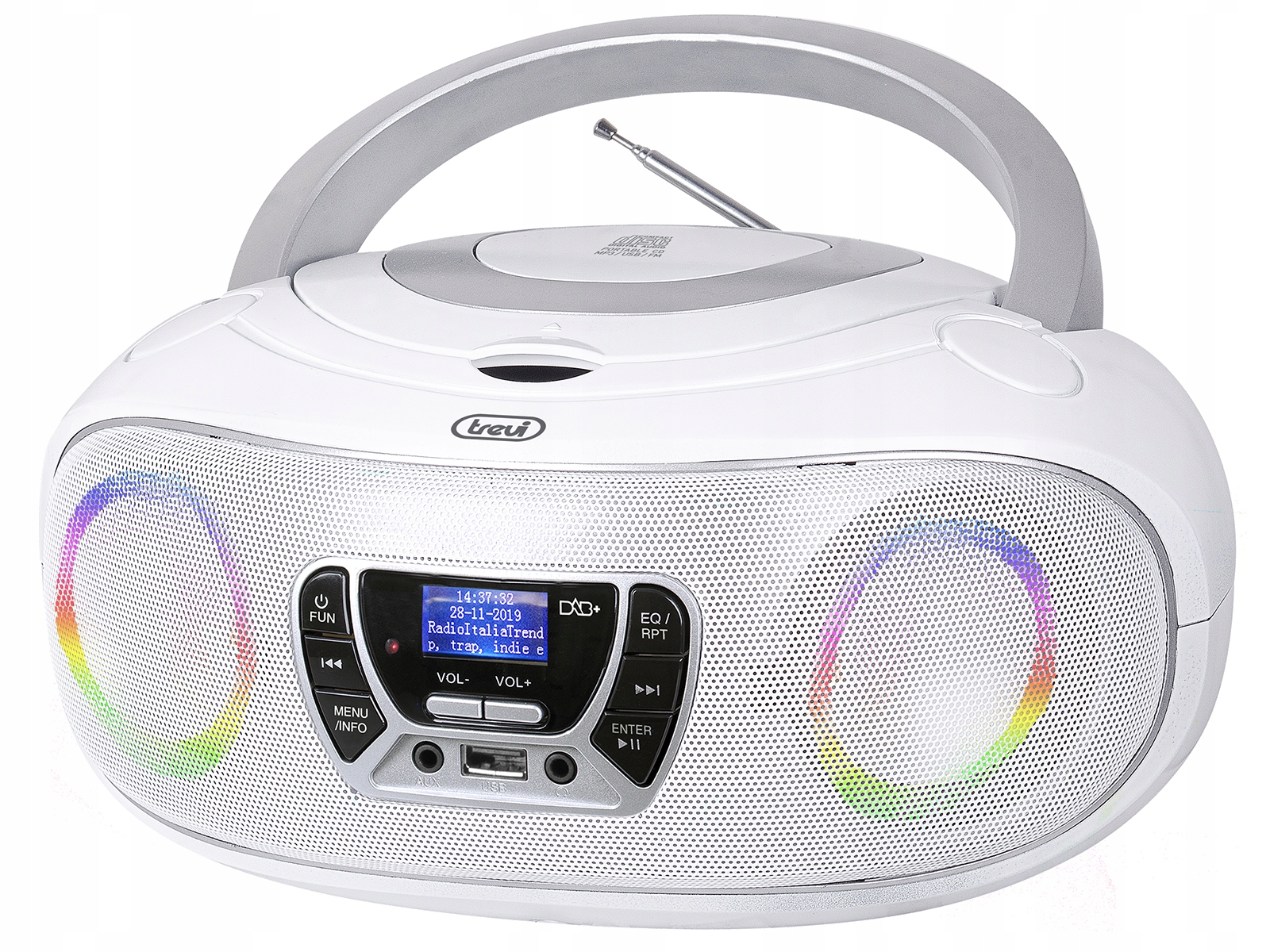 BOOMBOX RADIO DAB ODTWARZACZ CD MP3 USB LCD budzik