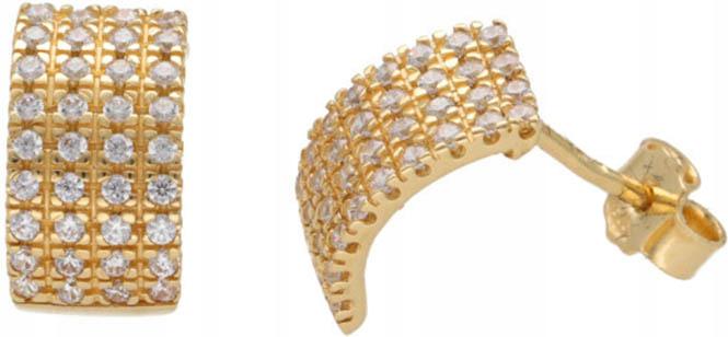 Zlaté náušnice 585 plechy ohnuté do oblouku 2,64 g, módní vzor dárek pro ni