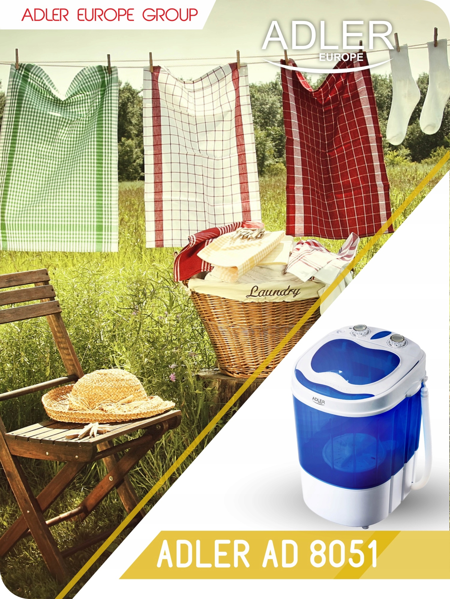 Pralko-wirówka turystyczna AD 8051 – kompaktowa, oszczędna, do 3 kg