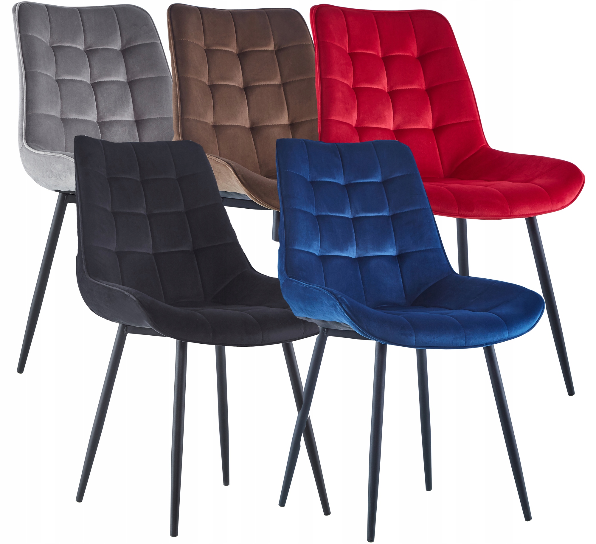 KRZESŁO TAPICEROWANE WELUROWE VELVET SZARE 017 Wysokość siedziska 46 cm