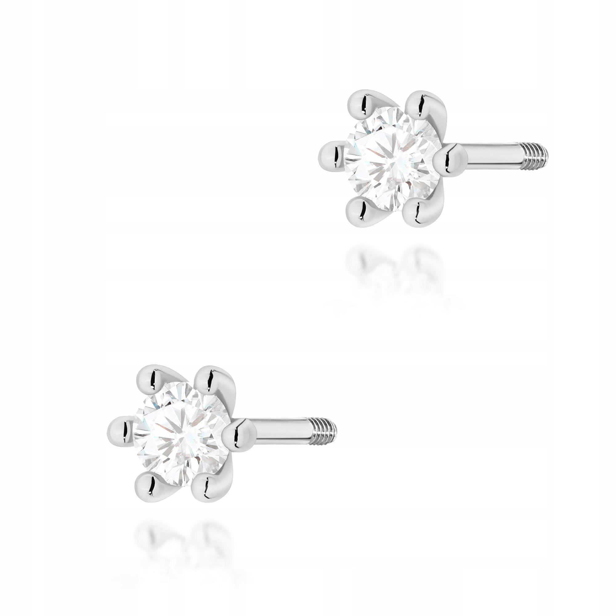 Náušnice bílé zlato 585 laboratorní diamanty 0,20 ct šroubovací tyčinky