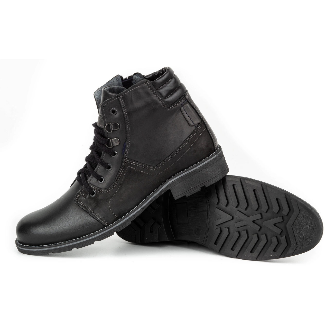 Buty męskie zimowe TRZEWIKI skóra 323MP CZARNY 43 Kod producenta 323CZ 43 -