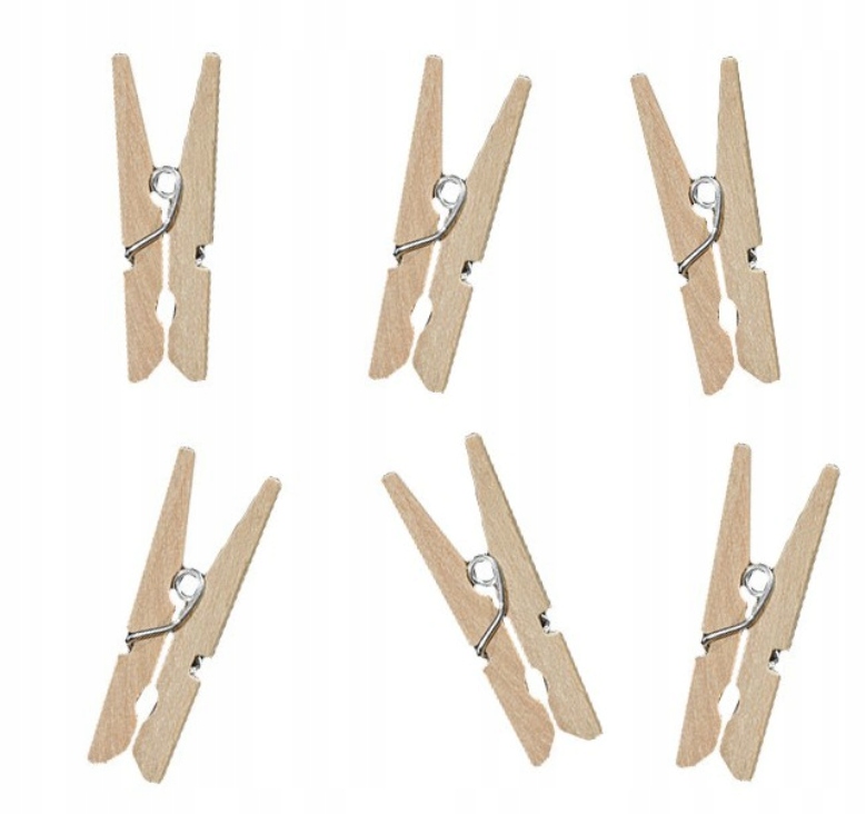 

Naturalne spinacze klamerki ozdobne 3 cm 10 sztuk