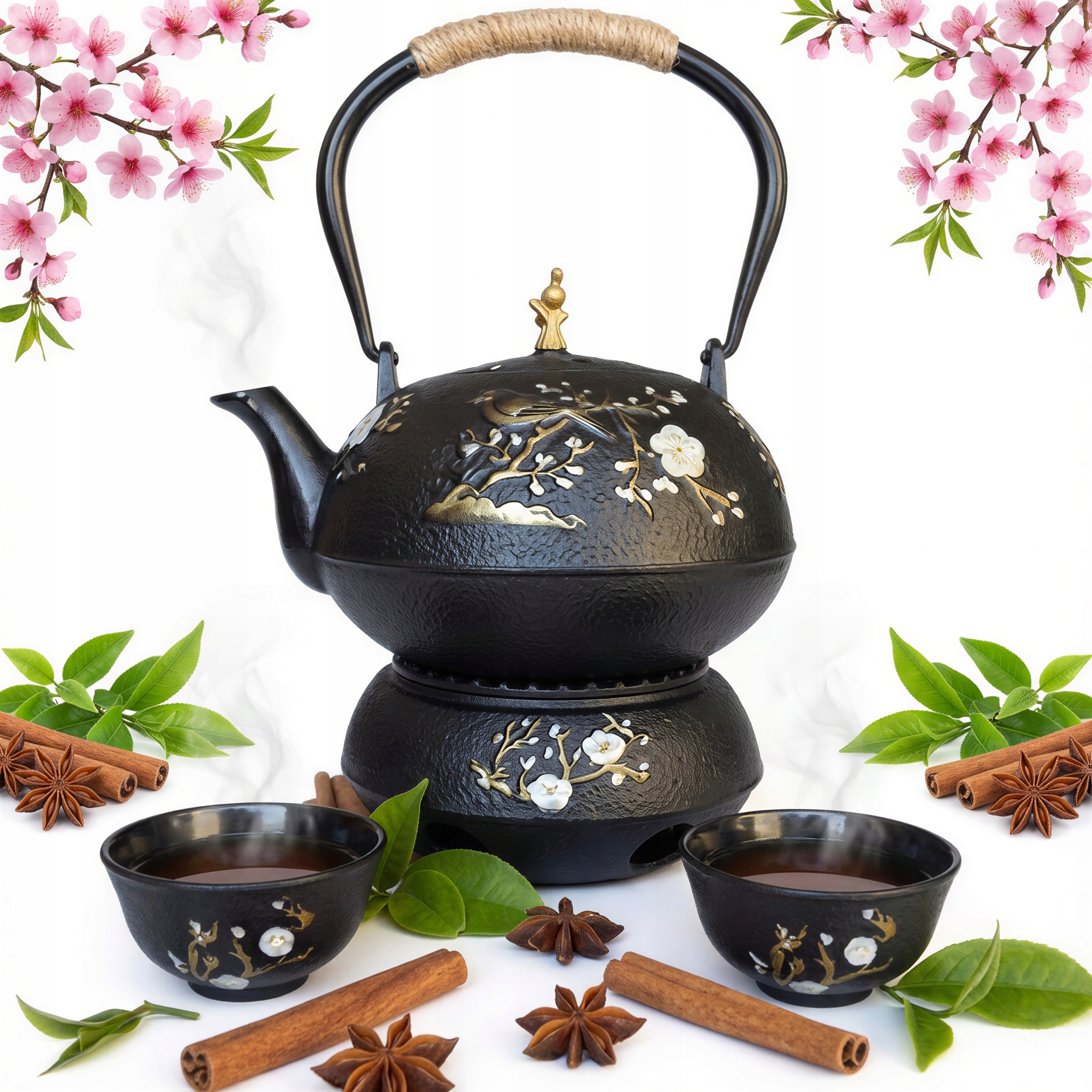 Liatinová Kanvica 1L Lúhovač Na Čaj A Bylinky 2 Šálky Liatinová Ohrievač