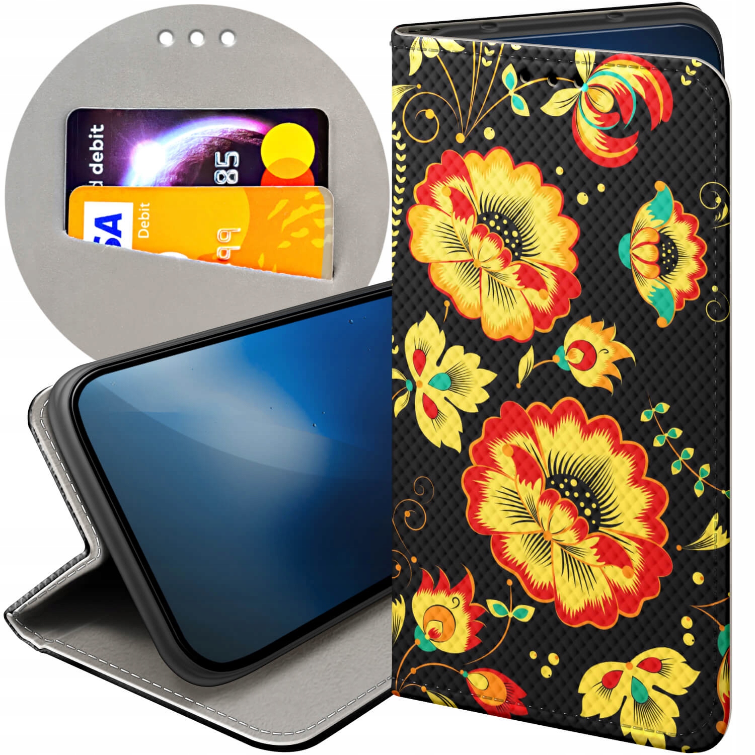 

Etui Z Klapką Do Huawei P9 Folk Ludowe Case