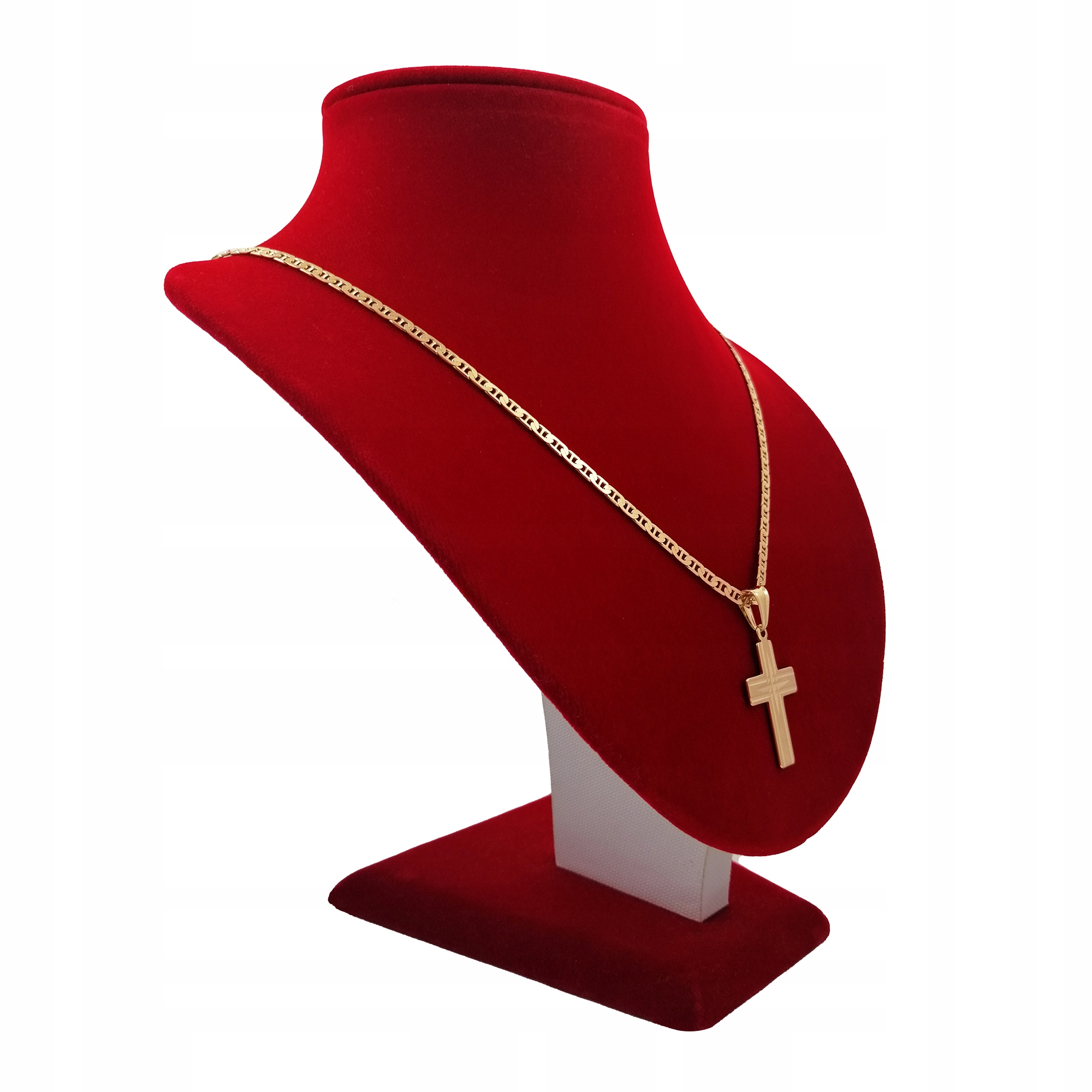 ZŁOTY NASZYJNIK Z KRZYŻYKIEM NA KOMUNIĘ 925+GRAWER NA CHRZEST, KOMUNIĘ Długość całkowita 55 cm