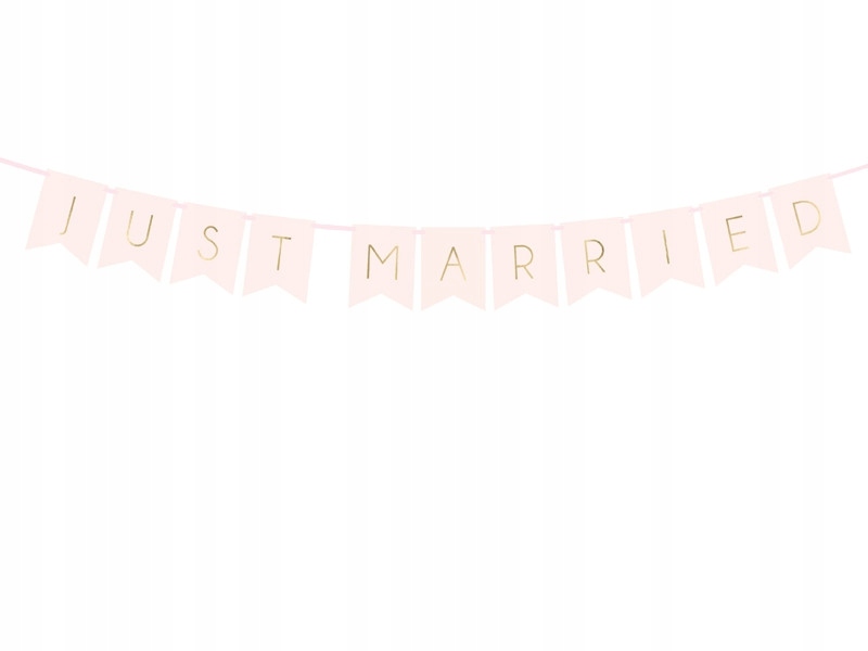 

Baner weselny Just Married - jasnoróżowy, 155 cm