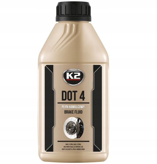 K2 DOT 4 BRAKE FLUID PŁYN HAMULCOWY UKŁADU HAMULCOWEGO 500ml SYNTETYCZNY