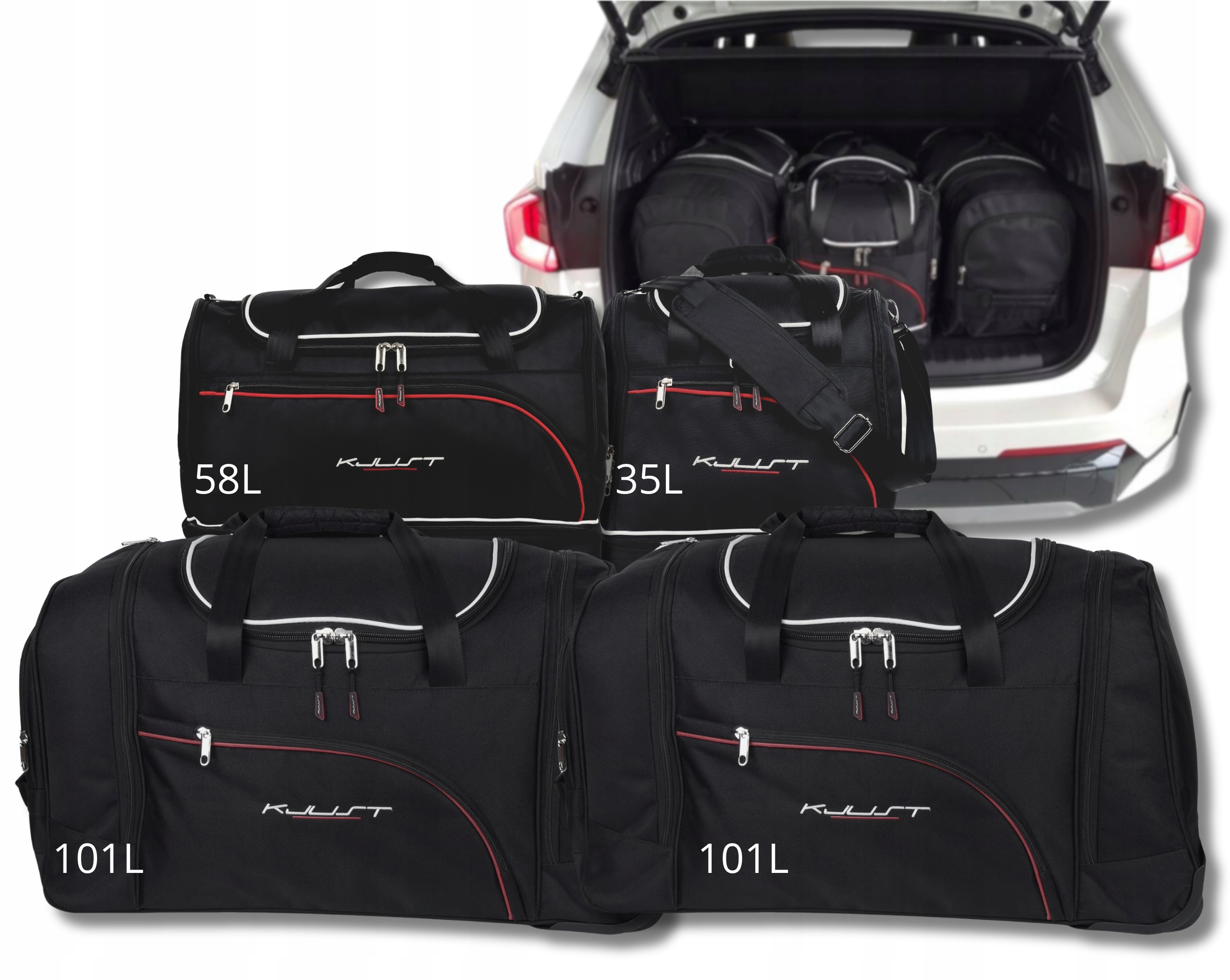 Sada tašiek Komplet Kjust do batožinového priestoru Bmw X1 2022+ 4 ks
