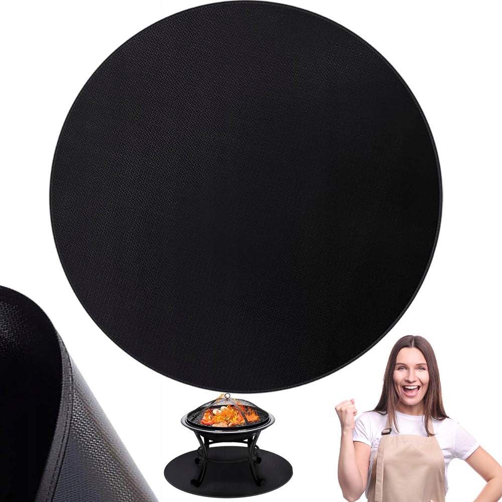 Ohnivzdorná Krbová Rohož, Žáruvzdorný Koberec Pod Krb, Gril, Černá Barva