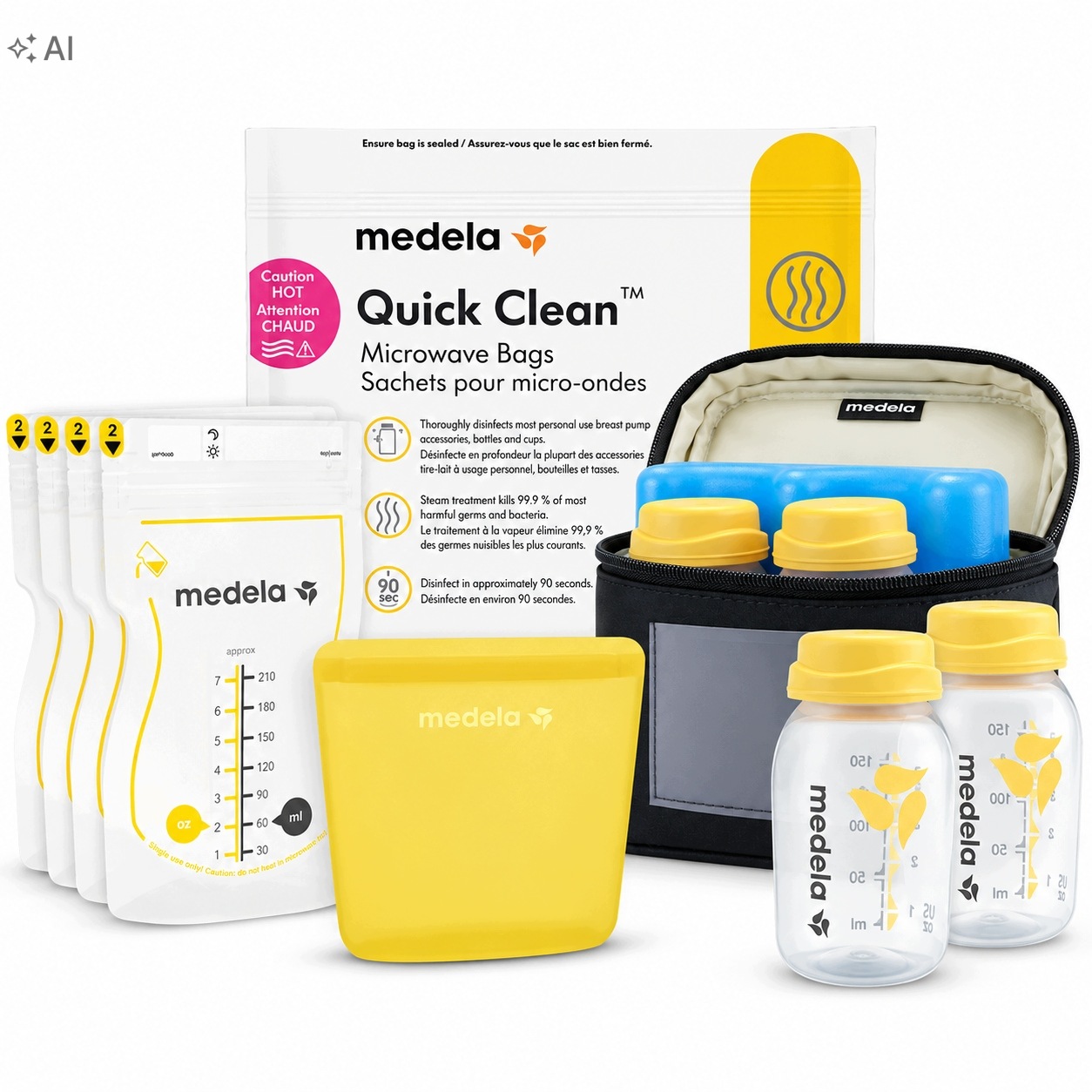 Zestaw Medela „wszystko w jednym” do przechowywania mleka matki