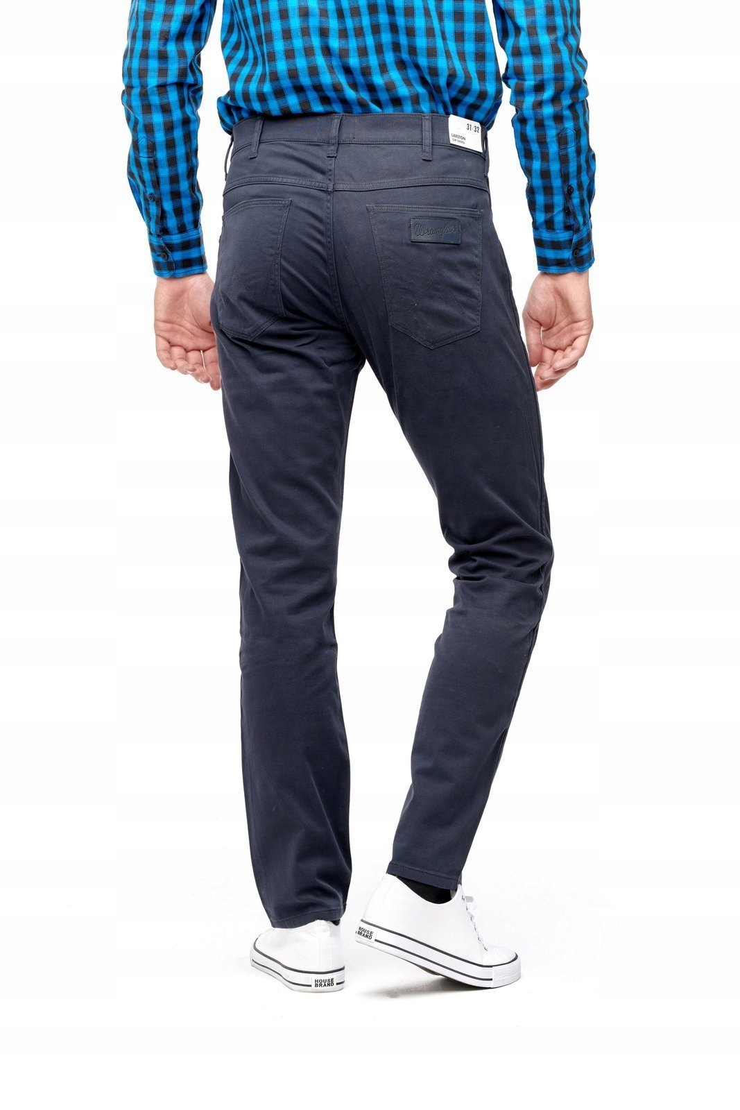 Pánské zúžené kalhoty Wrangler Larston Dark Navy W18SXC18R 31/32