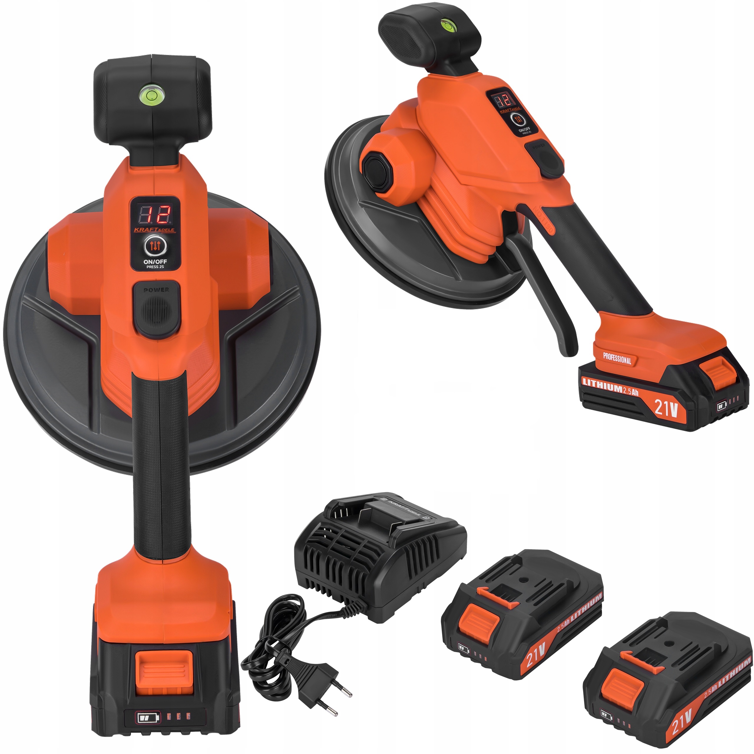 Vibrační Přísavka na baterii 190 mm 2x2,5 Ah 21 V až 80 kg Power