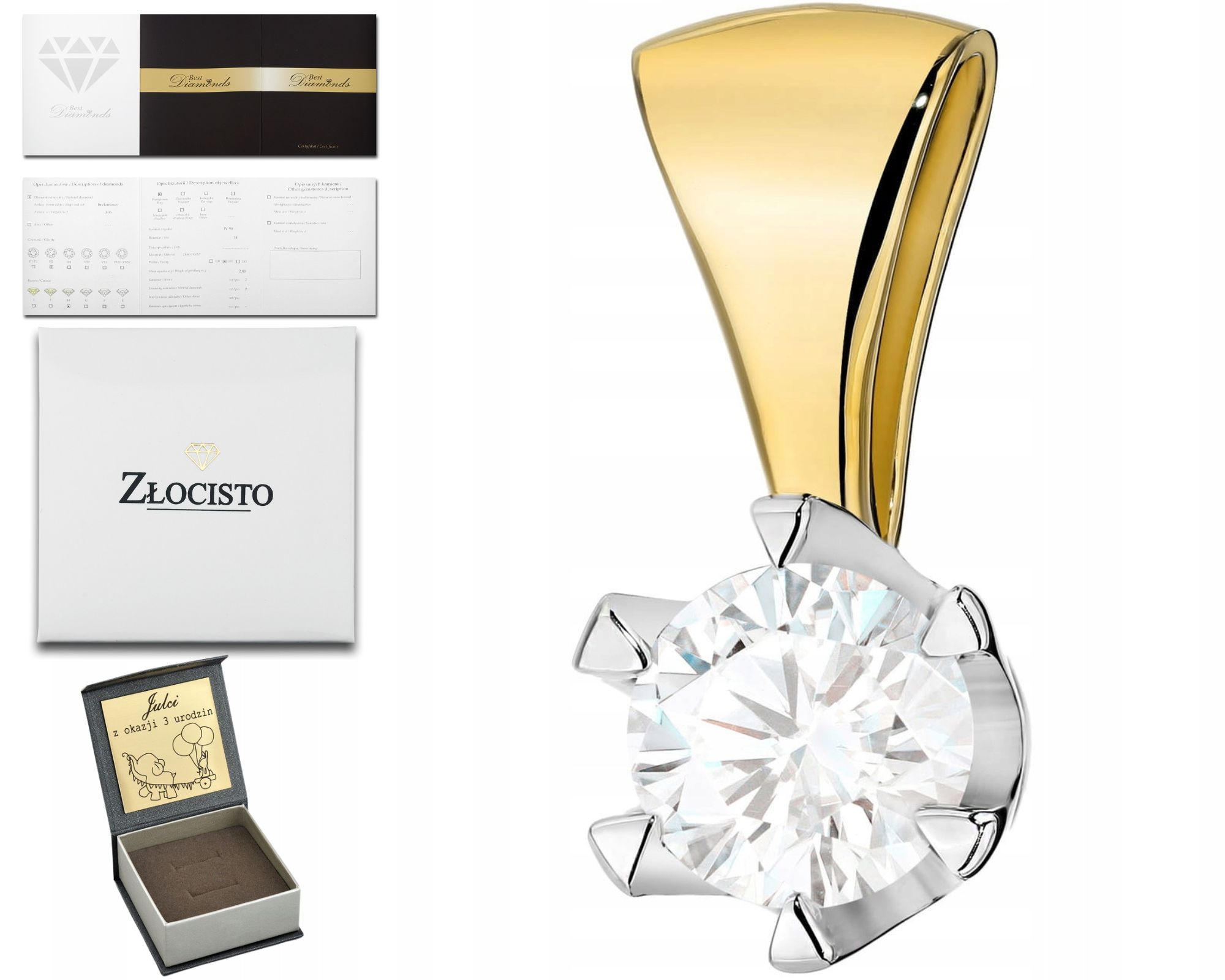 Zlatý Přívěsek S 0,70 Ct Diamantem