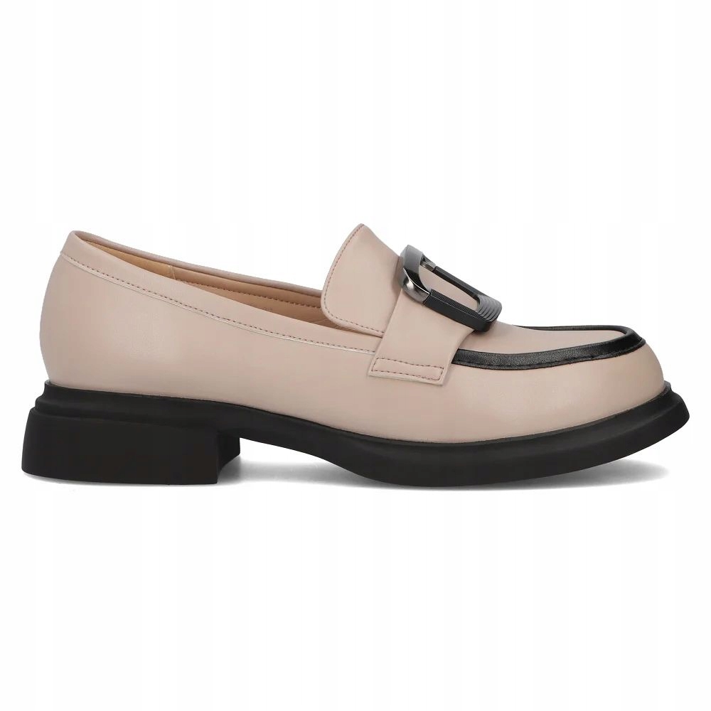 Skórzane półbuty Beżowe wsuwane Mokasyny lordsy loafersy Filippo DP6175/24 Kolor beżowy