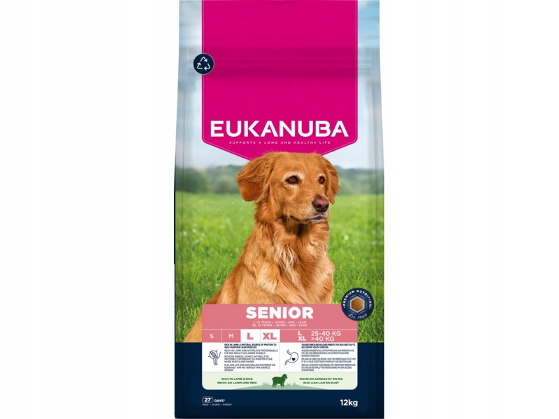 Karma dla psa Eukanuba Senior Large Breed Jagnięcina 12 kg