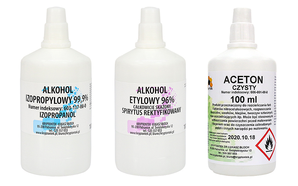 

Aceton Etanol Izopropanol -pakiet Zmywaczy 3X100ml