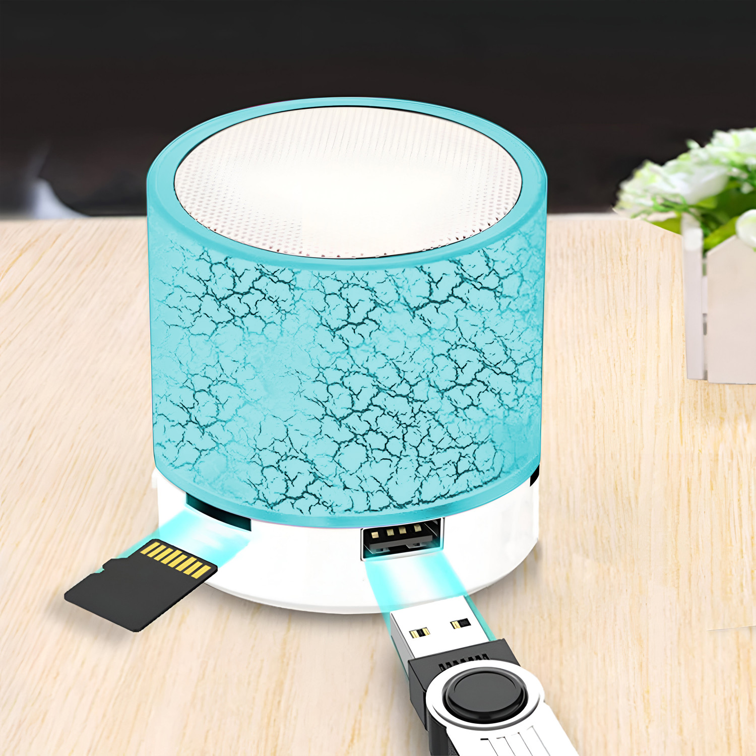 GŁOŚNIK BEZPRZEWODOWY MINI PRZENOŚNY BLUETOOTH USB SD ŚWIECĄCY LED Model brak