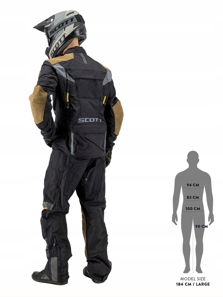 Kurtka motocyklowa Scott Dualraid Dryo czarna 2XL Cechy dodatkowe ochraniacze