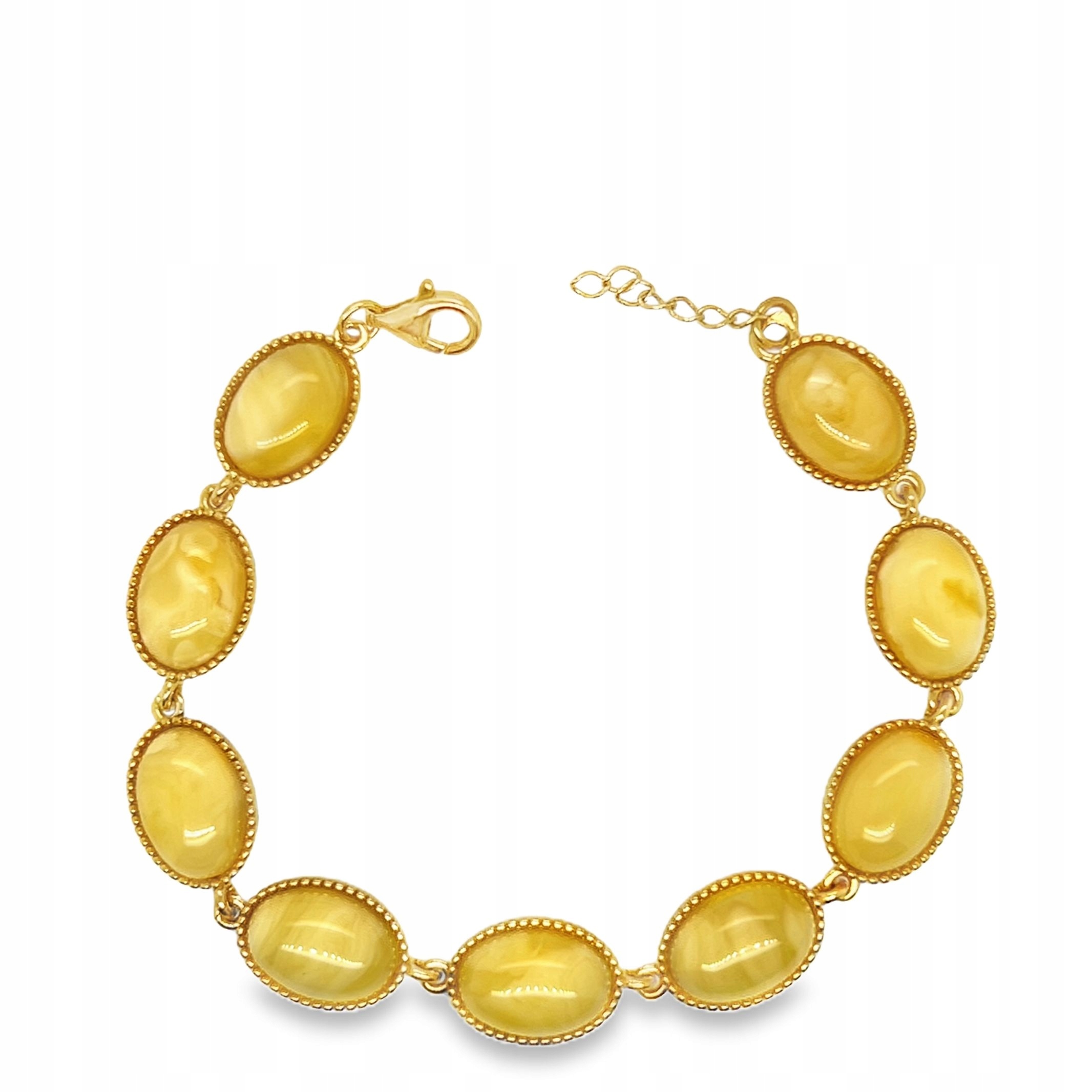 Stříbrný náramek Pozlacený s baltským jantarem stříbro Elegantní film