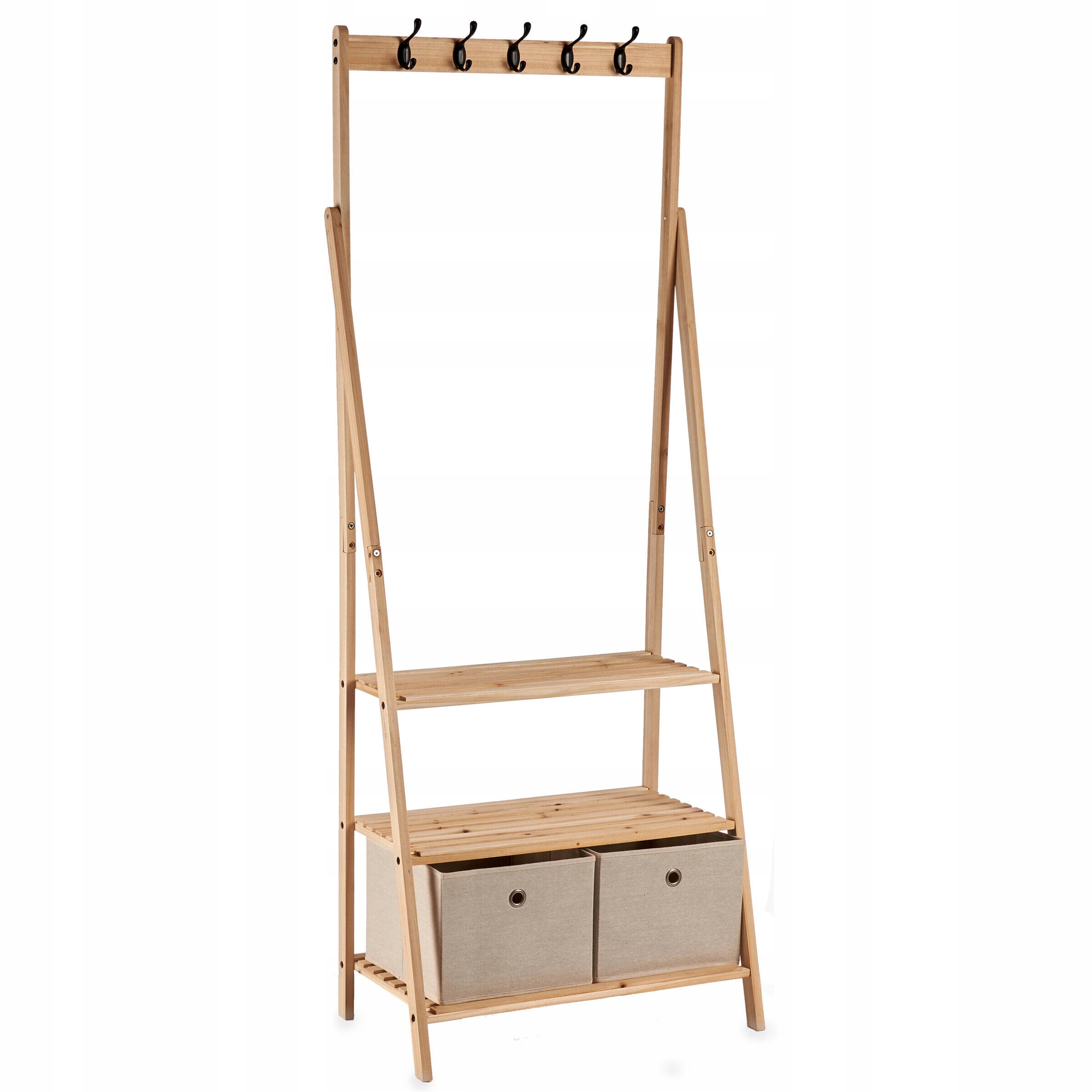 Regál Do Predsiene S Vešiakom A Policami Natu 175X40,5X67 CM