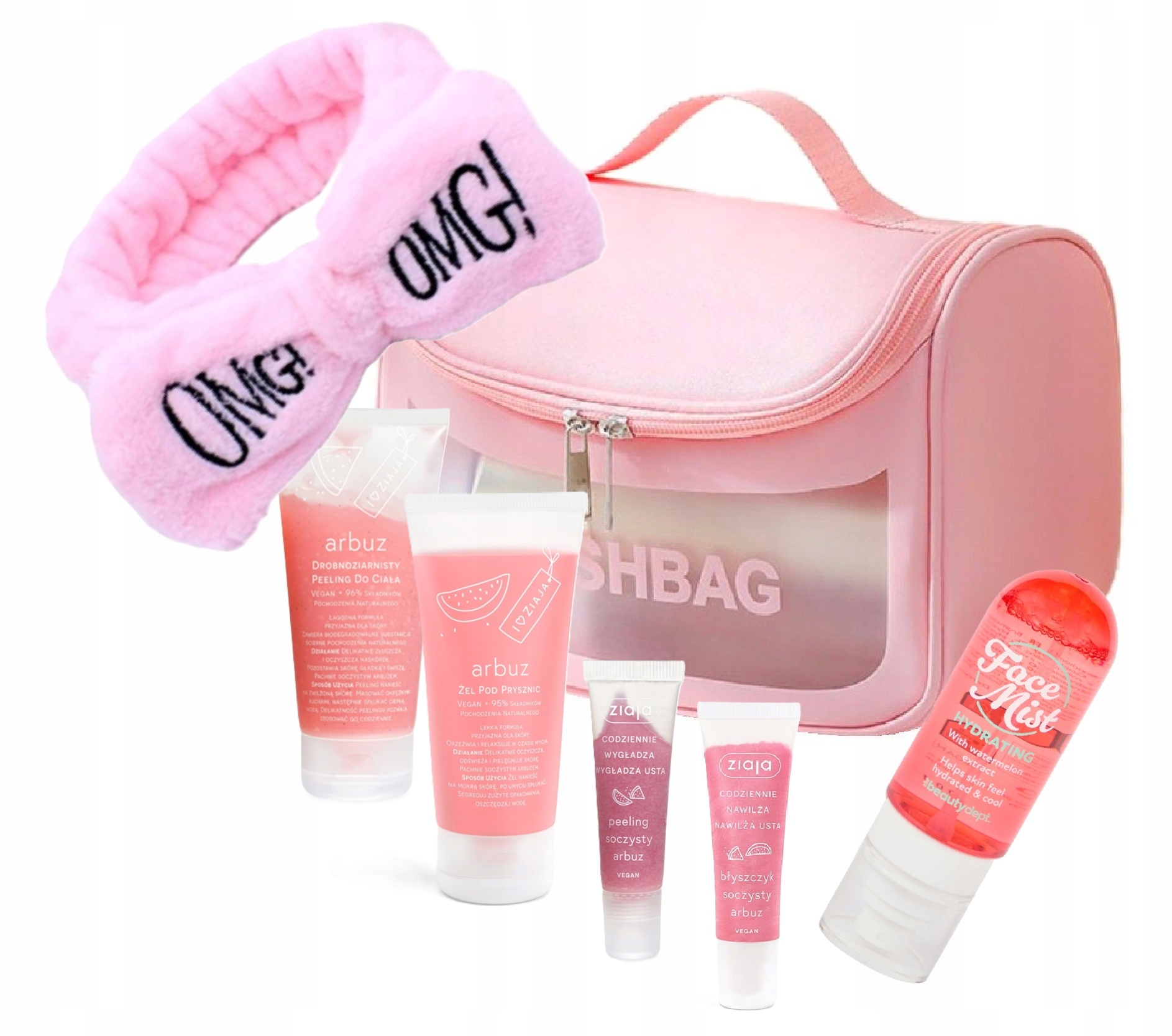 Zestaw kosmetyków 7w1 dla Pań na każdą okazję Arbuz Z Kosmetyczką