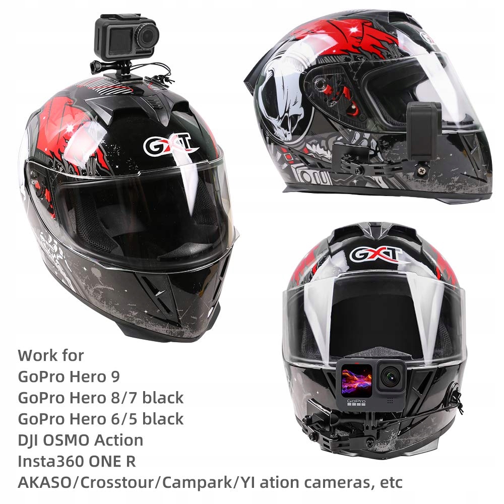 SUREWO Aluminiowy Uchwyt Na Kask Motocyklowy Do Kamer GoPro DJI AKASO — miniatura 4