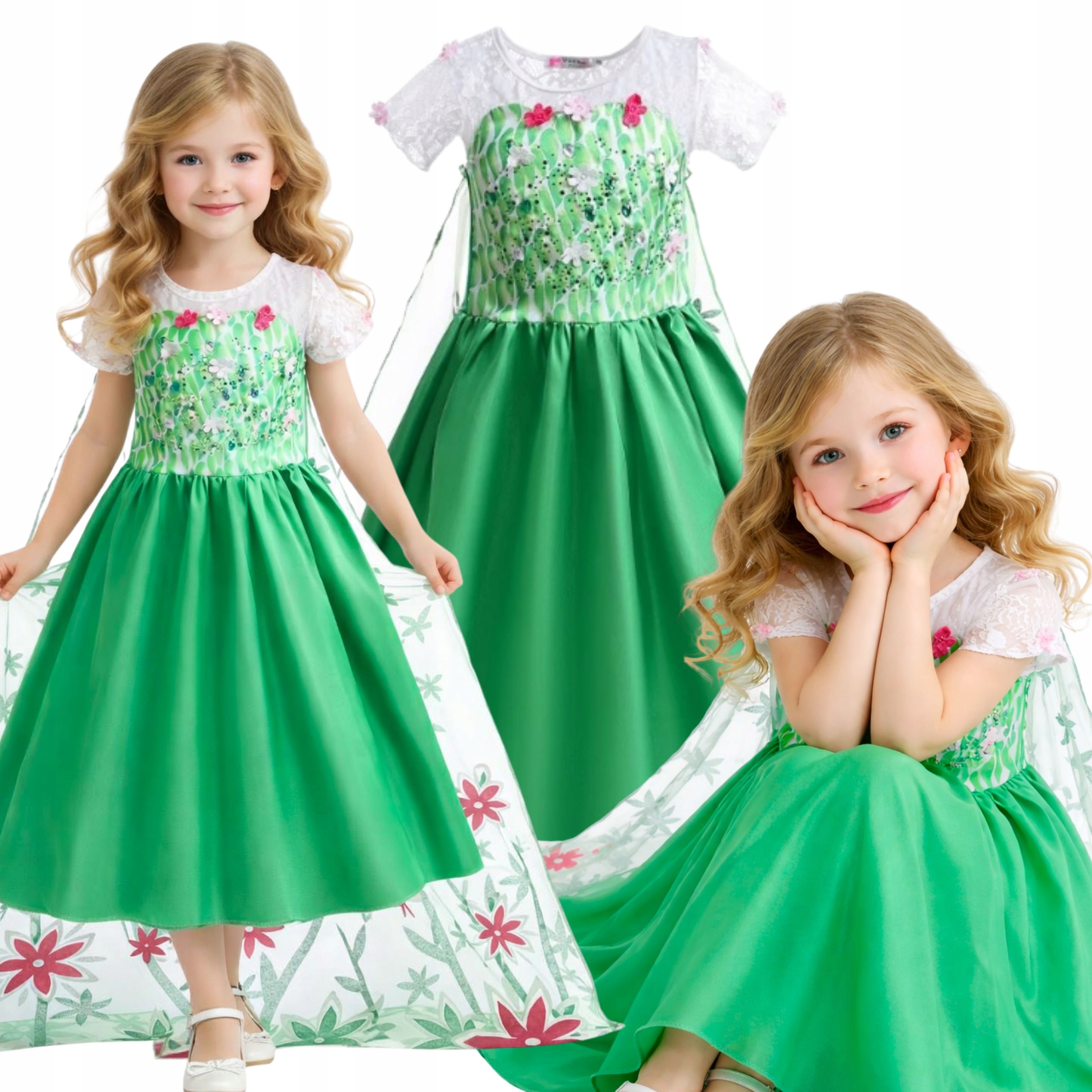 STRÓJ PANI WIOSNA DZIEŃ WIOSNY SUKIENKA NA BAL PRZEBIERAŃCÓW 110 116 CM