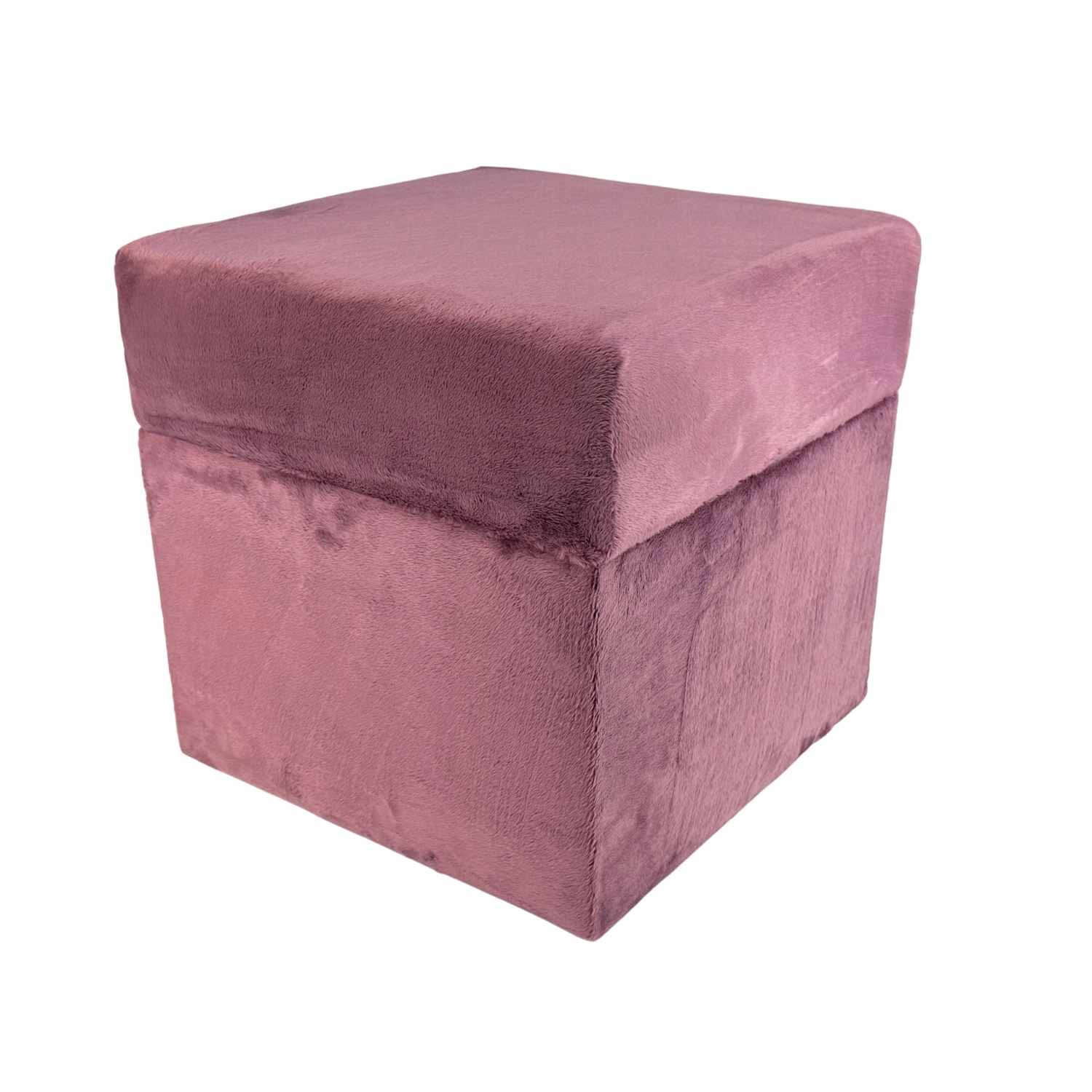 Taburet čtvercová, otevíratelná velvet minky barva starorůžová