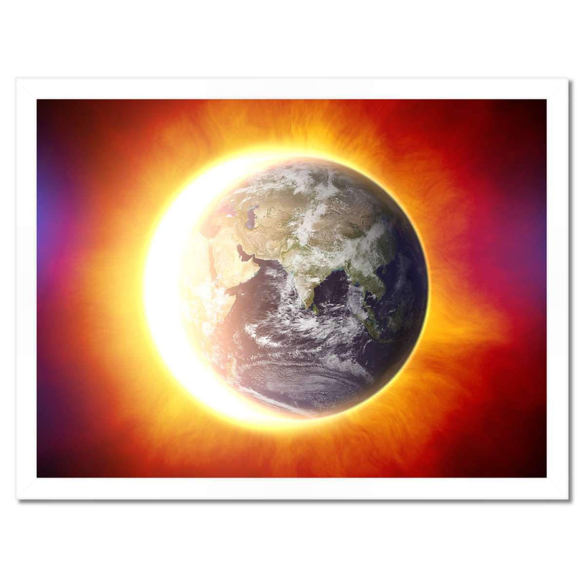 Plakáty v rámu 40x30 Galaktické osvětlení Planeta Země