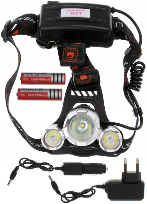 Latarka Czołowa 3x LED T6 CREE 18650 Ładowarki Kod producenta ACS2656