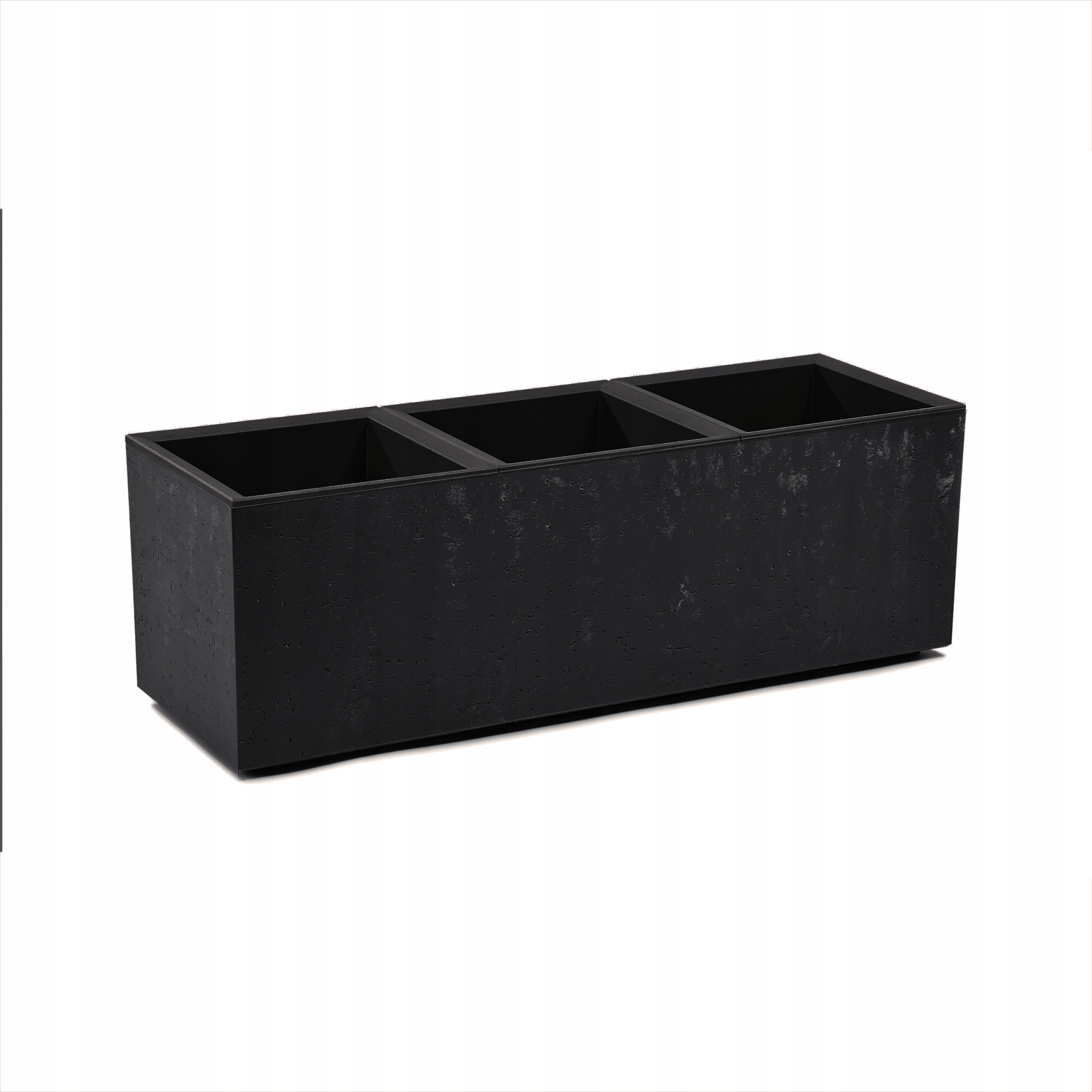 Doniczka na kółkach Karo Eco Recycled 90x30x30 Czarny Beton