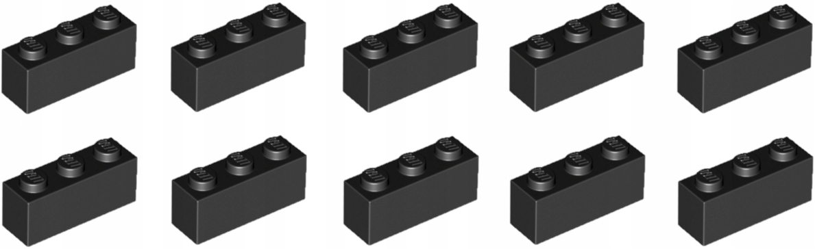

Lego Klocek Cegła 1x3 Czarny 362226 3622 - 10szt